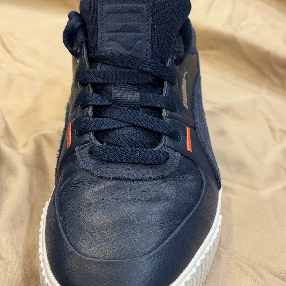 Puma‎ Women's Cali G Navy Spikeless Golf Leather and Suede Shoes Size 8 1/2